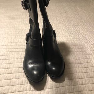 Black leather boots